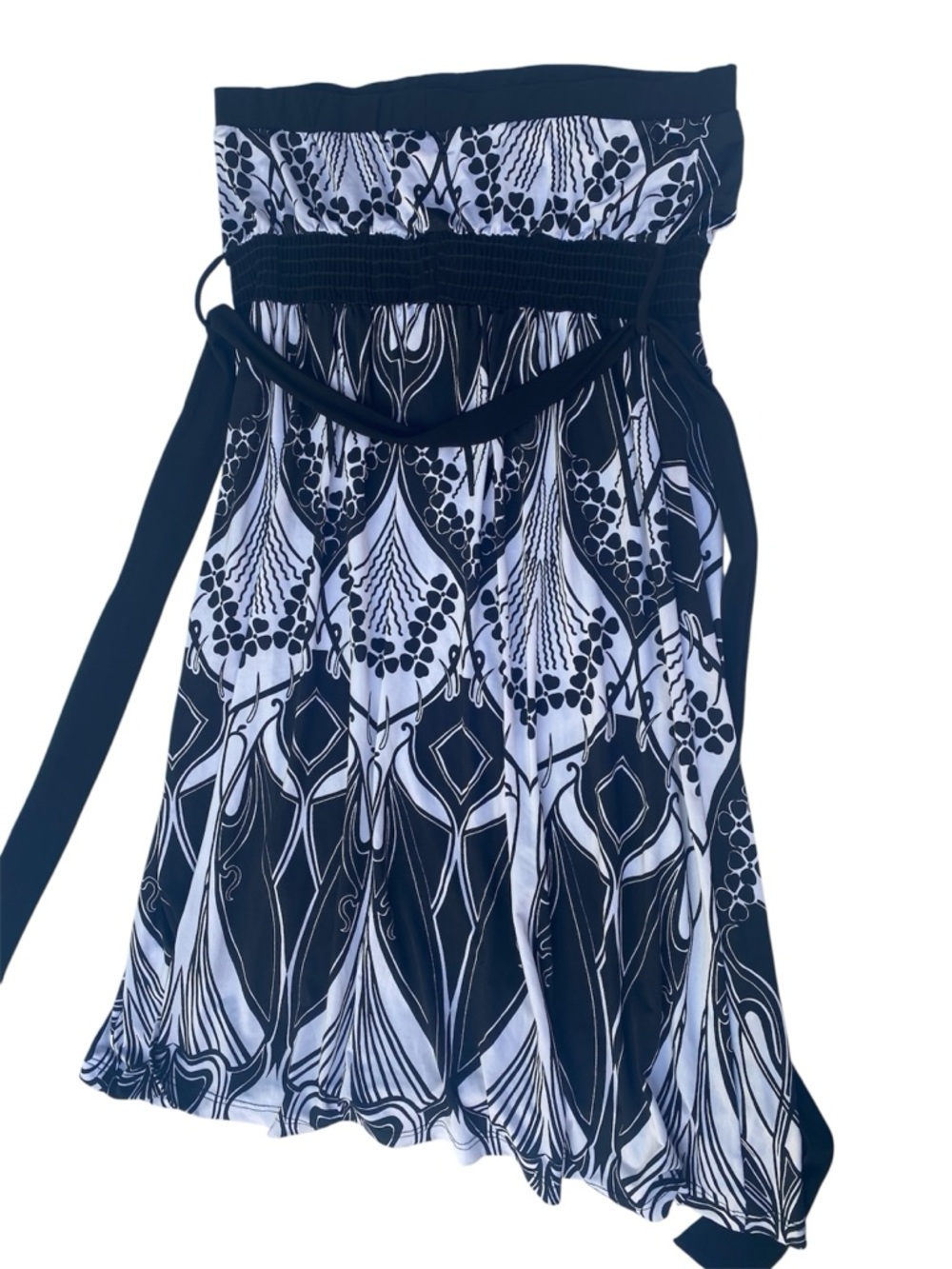 Wet Seal Black and White Strapless Printed Dress